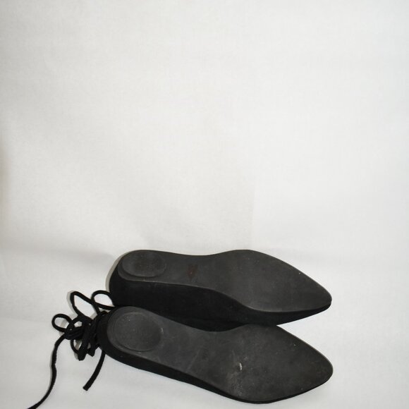 $180 Jeffrey Campbell Atsuko Ankle Tie Ballet Flat Black Suede 6.5 (TPO19.5) - Picture 7 of 7